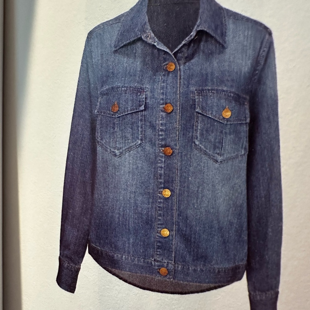 CAbi Denim Jacket with Brass Accents